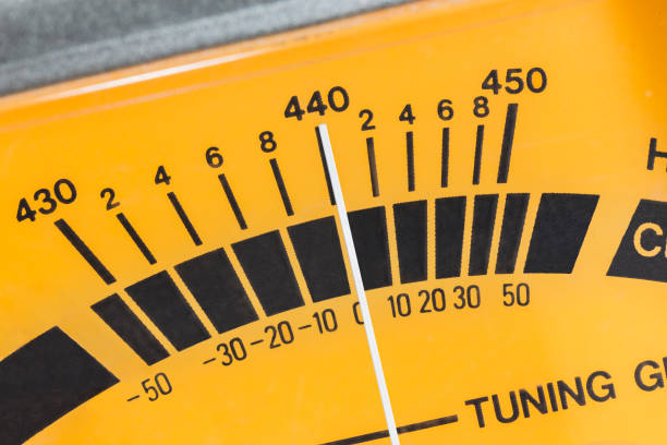 Guitar tuner dial showing accurate pitch measurement